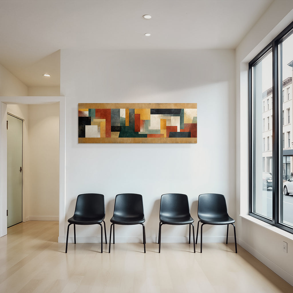 Abstraktes Kunstwerk Formen Farben Erdton