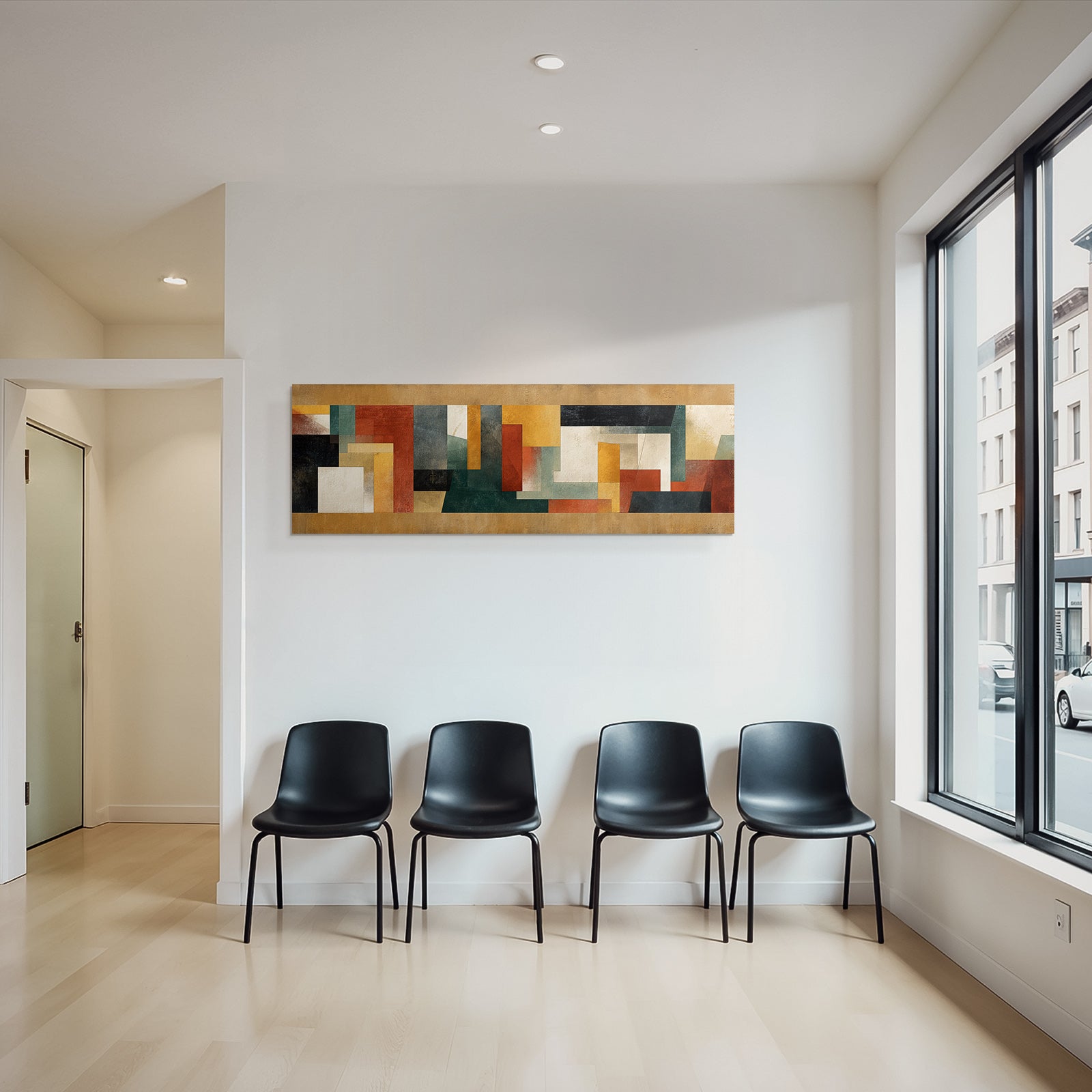 Abstraktes Kunstwerk Formen Farben Erdton