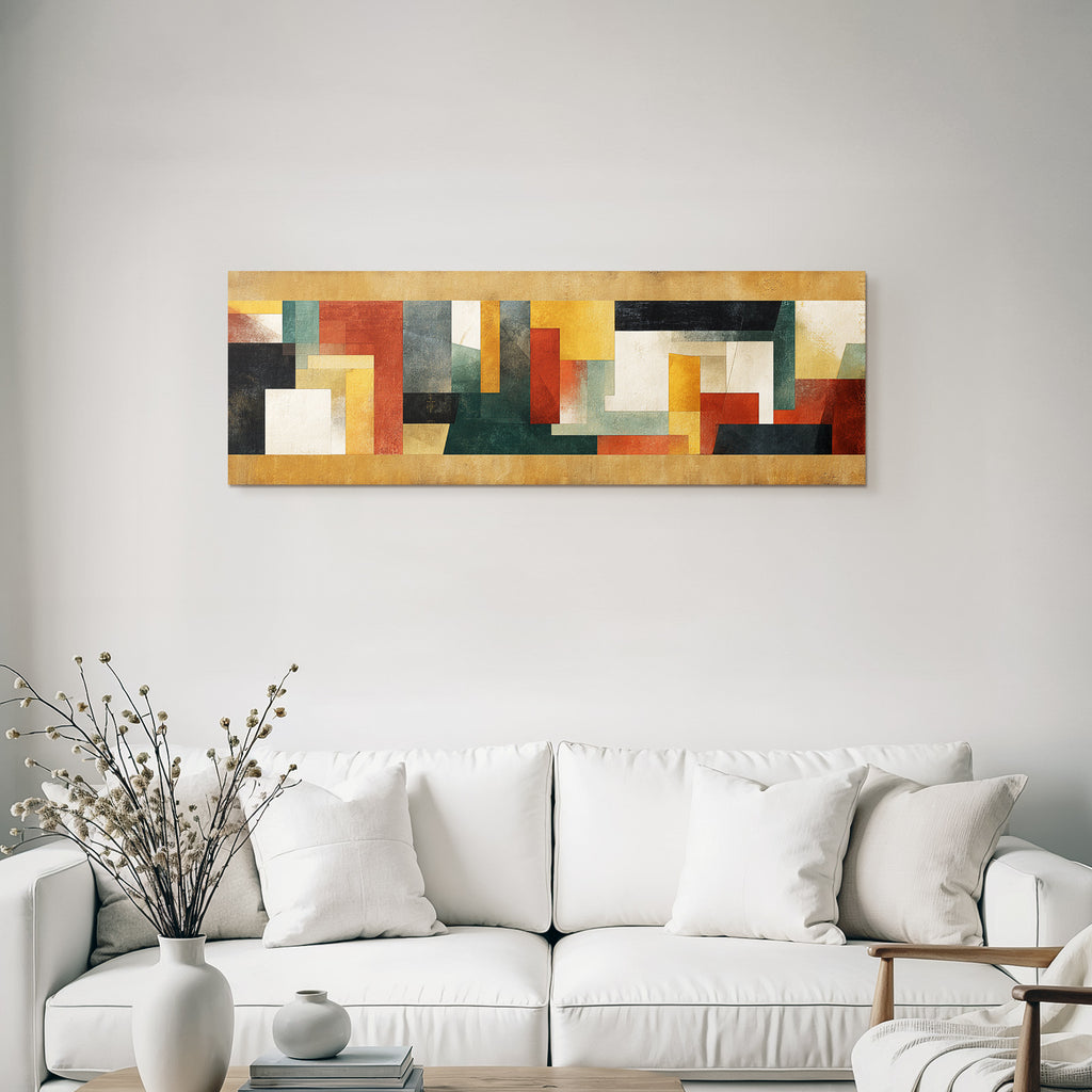 Abstraktes Kunstwerk Formen Farben Erdton