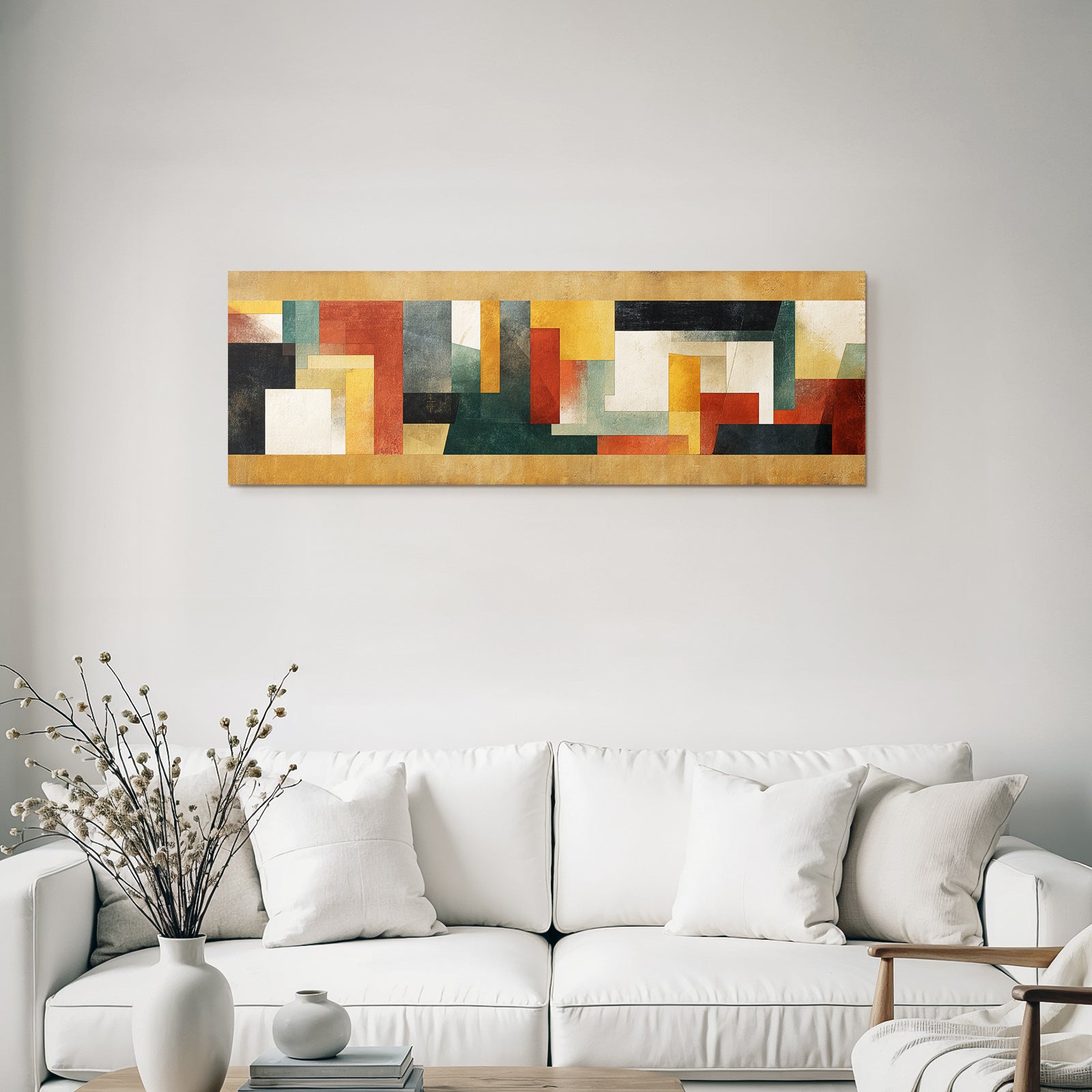 Abstraktes Kunstwerk Formen Farben Erdton