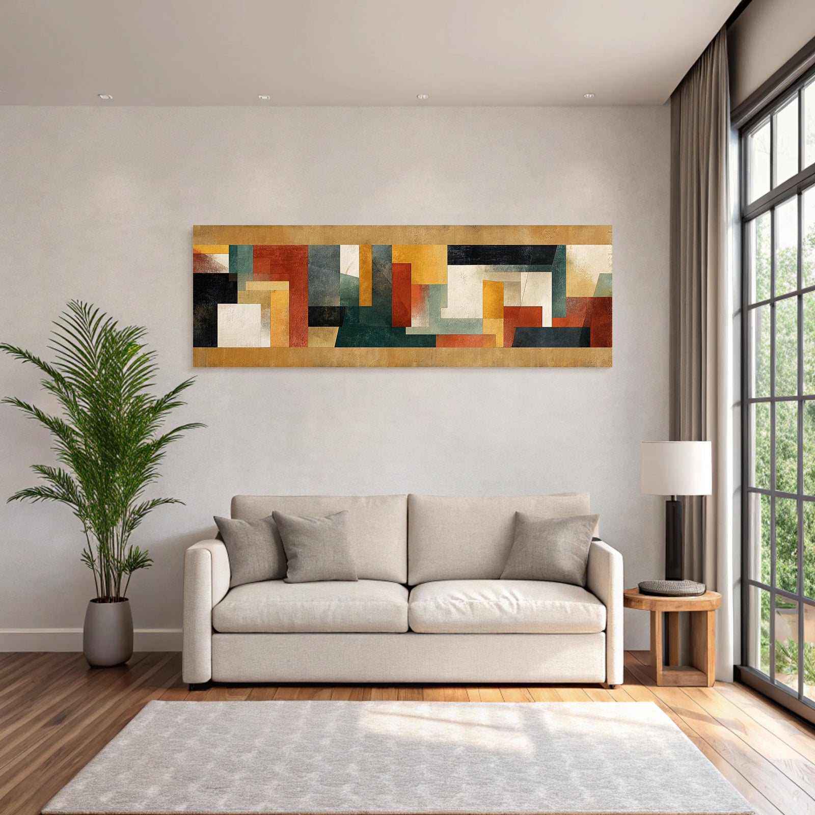 Abstraktes Kunstwerk Formen Farben Erdton