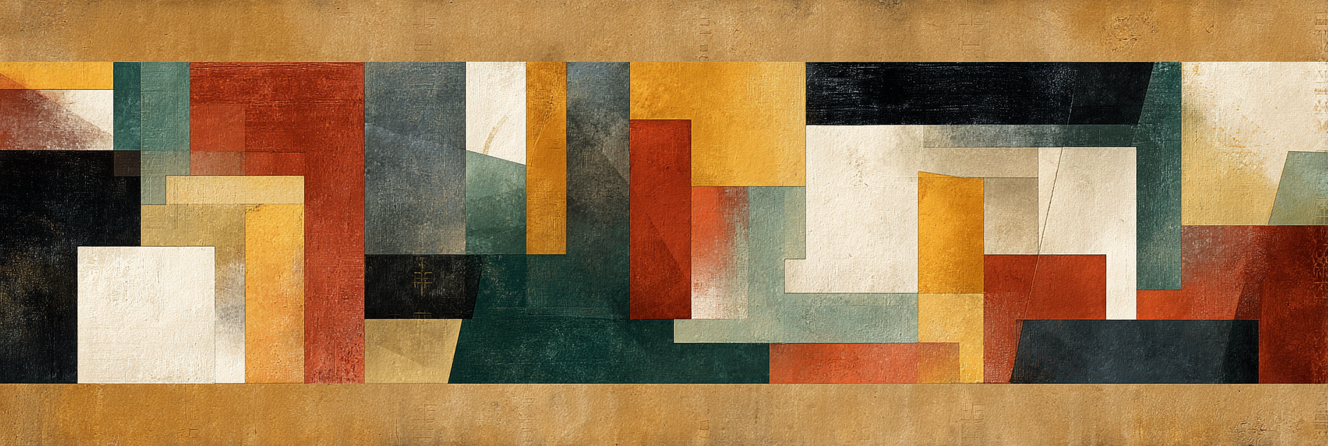 Abstraktes Kunstwerk Formen Farben Erdton | Mid Century Modern | Einrichtungsstile
