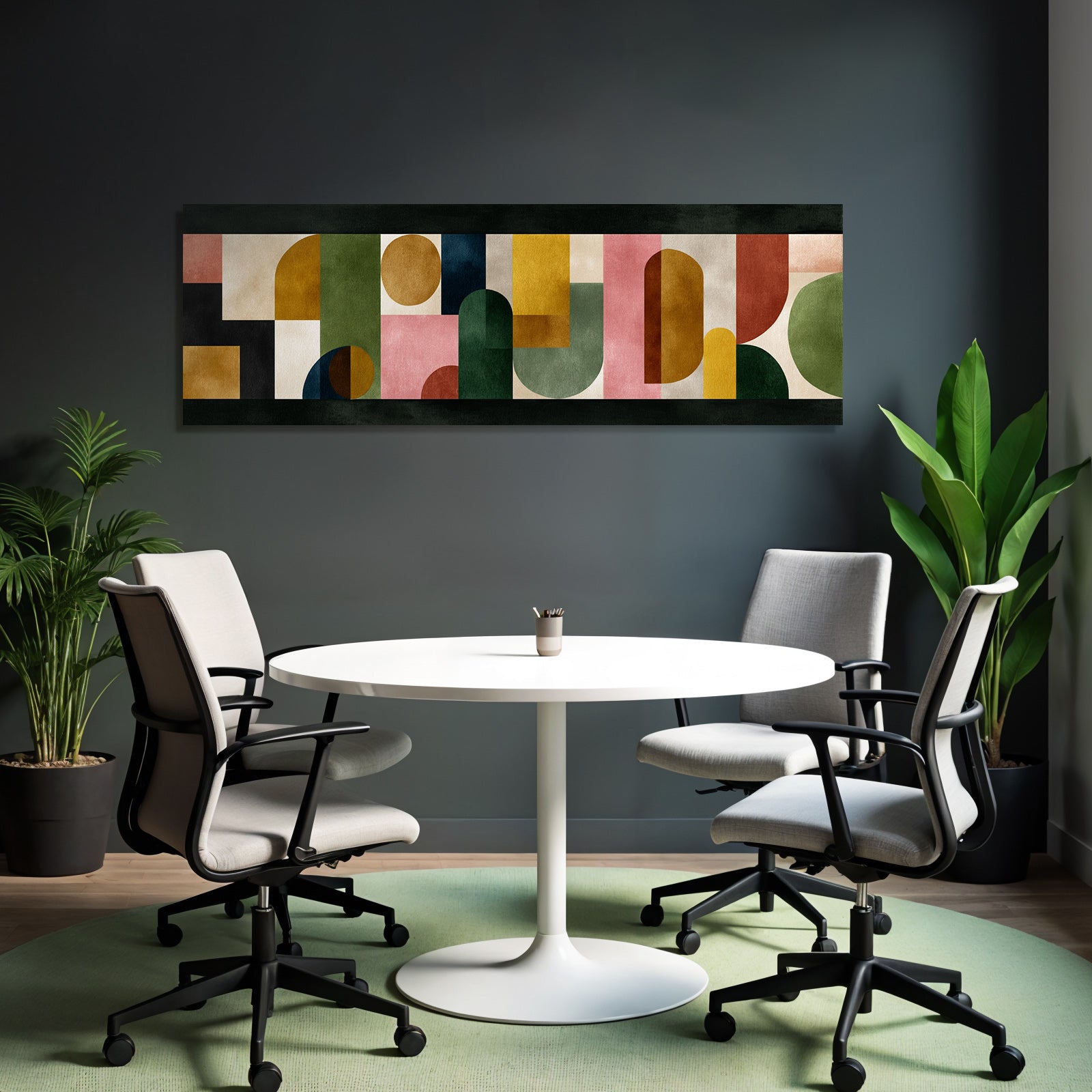 Abstraktes Kunstwerk Geometrische Formen Farben Jpg