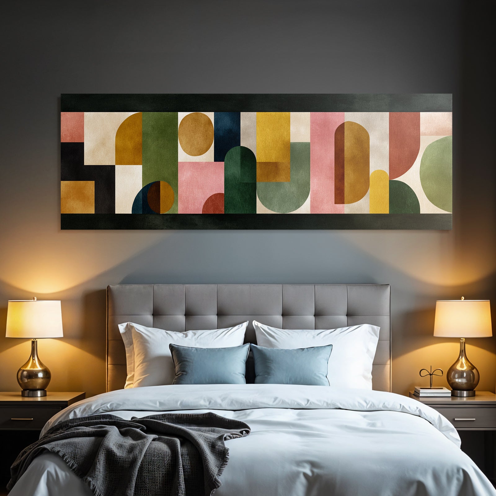 Abstraktes Kunstwerk Geometrische Formen Farben Jpg