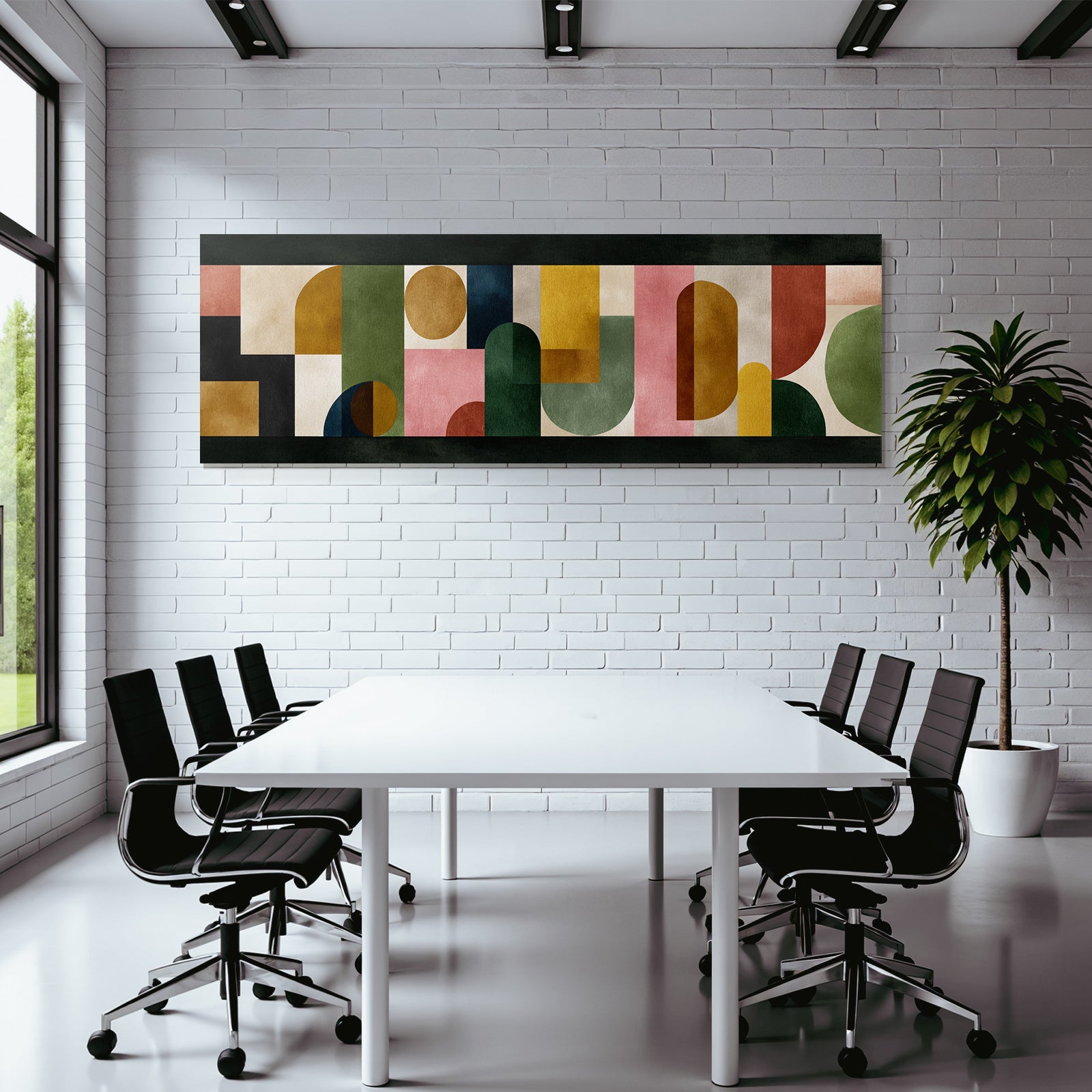 Abstraktes Kunstwerk Geometrische Formen Farben Jpg