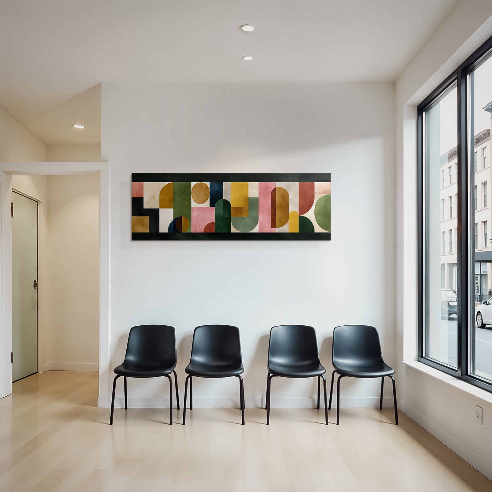 Abstraktes Kunstwerk Geometrische Formen Farben Jpg