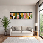 Abstraktes Kunstwerk Geometrische Formen Farben Jpg