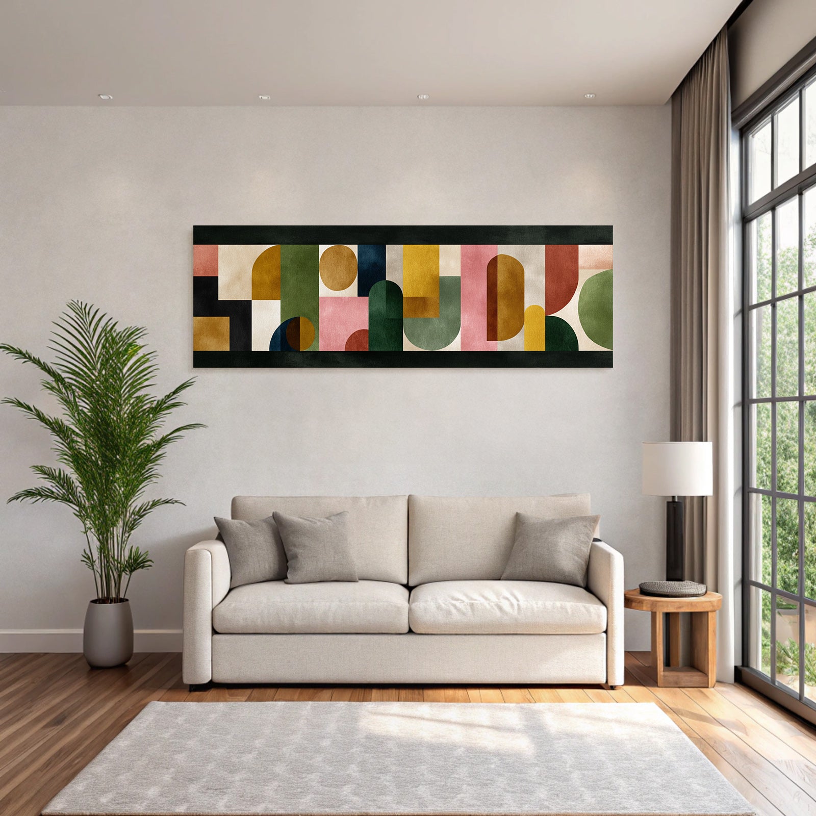 Abstraktes Kunstwerk Geometrische Formen Farben Jpg