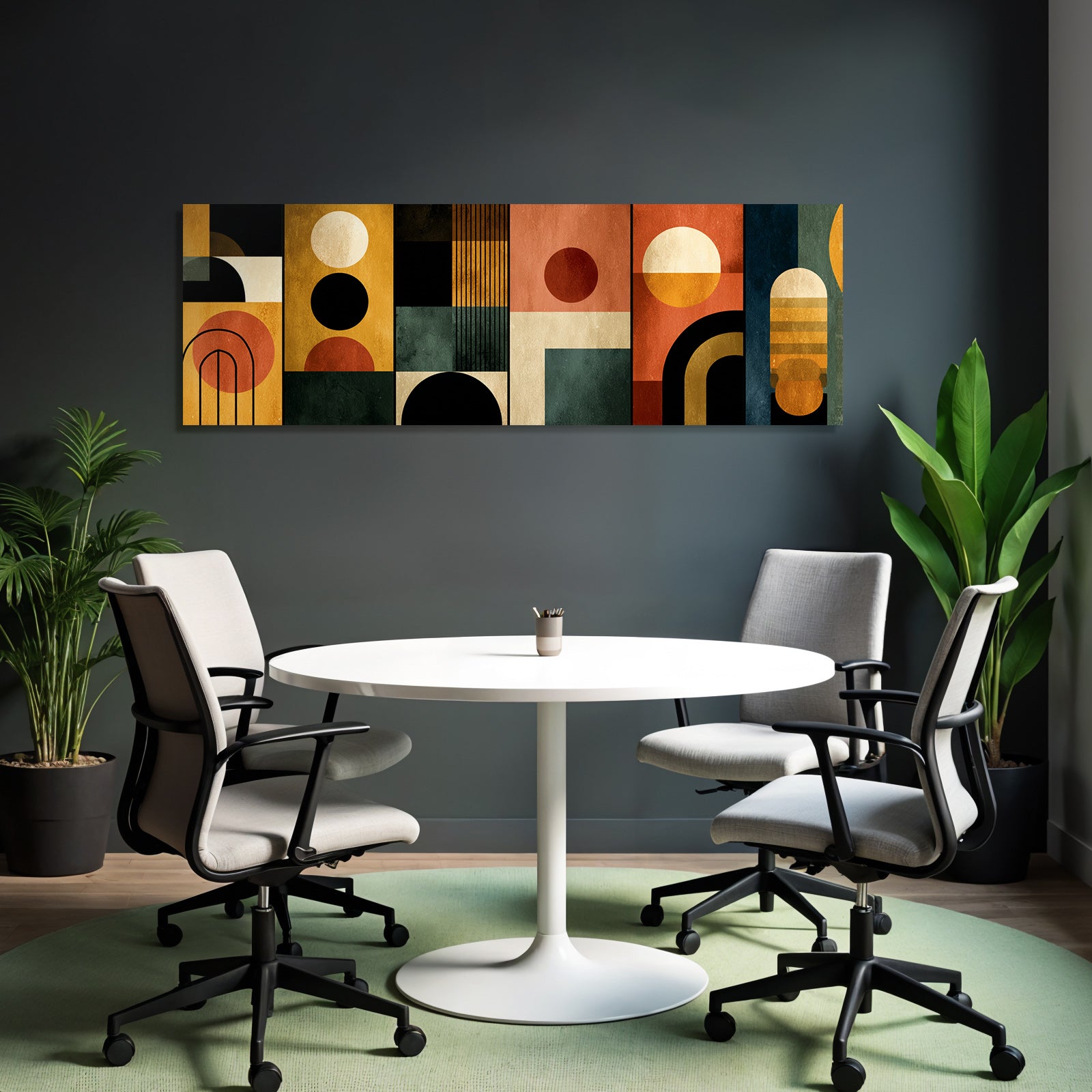 Abstraktes Kunstwerk Geometrische Formen Farben Texturen
