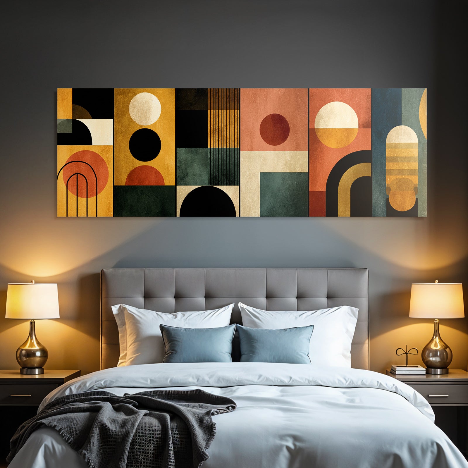 Abstraktes Kunstwerk Geometrische Formen Farben Texturen