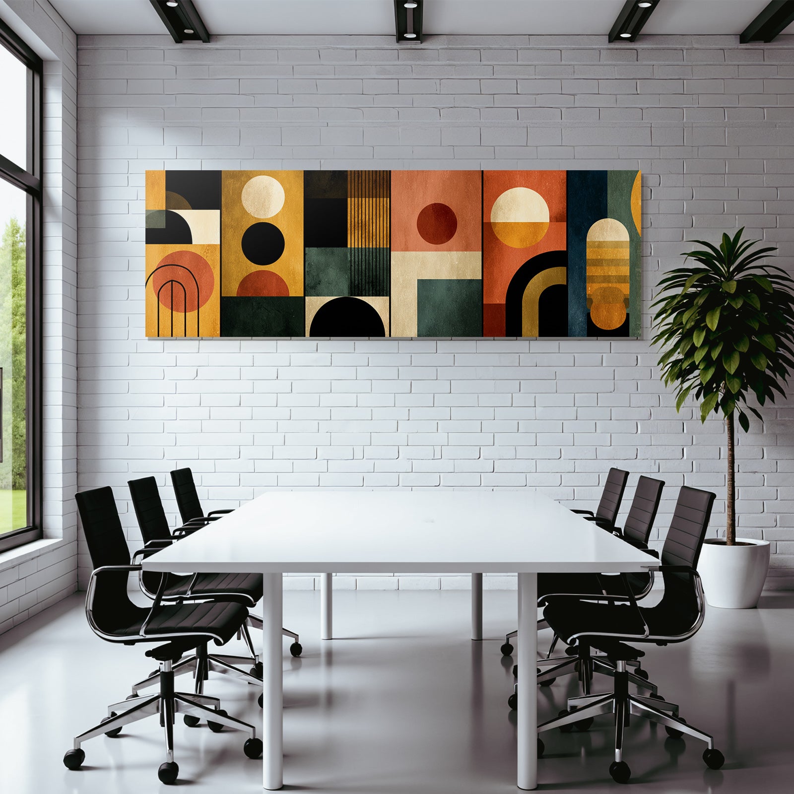 Abstraktes Kunstwerk Geometrische Formen Farben Texturen