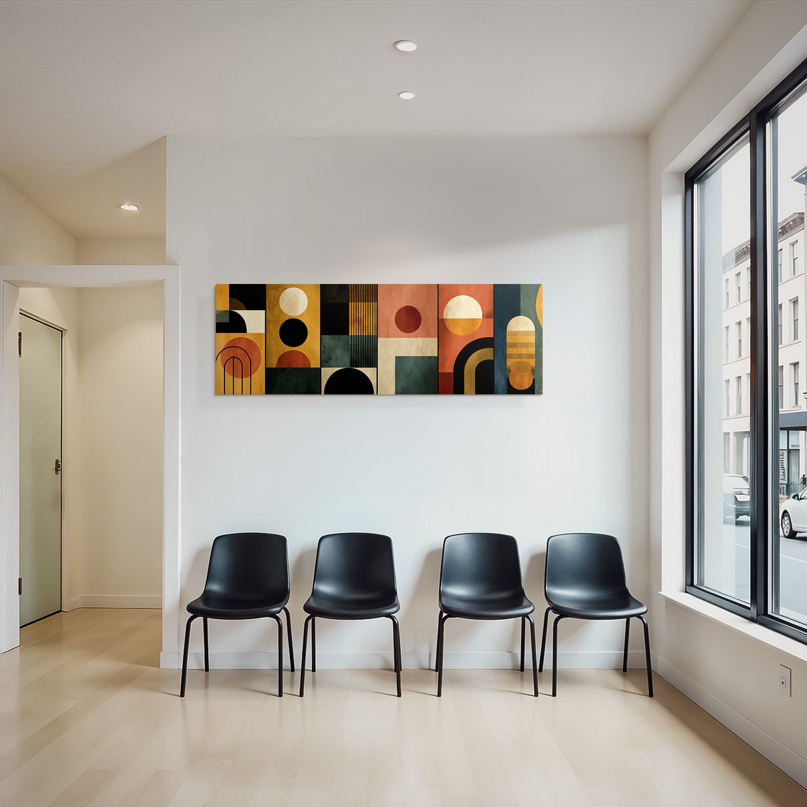 Abstraktes Kunstwerk Geometrische Formen Farben Texturen