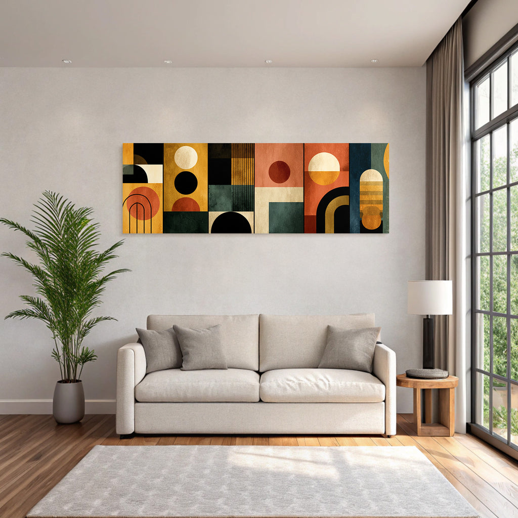 Abstraktes Kunstwerk Geometrische Formen Farben Texturen