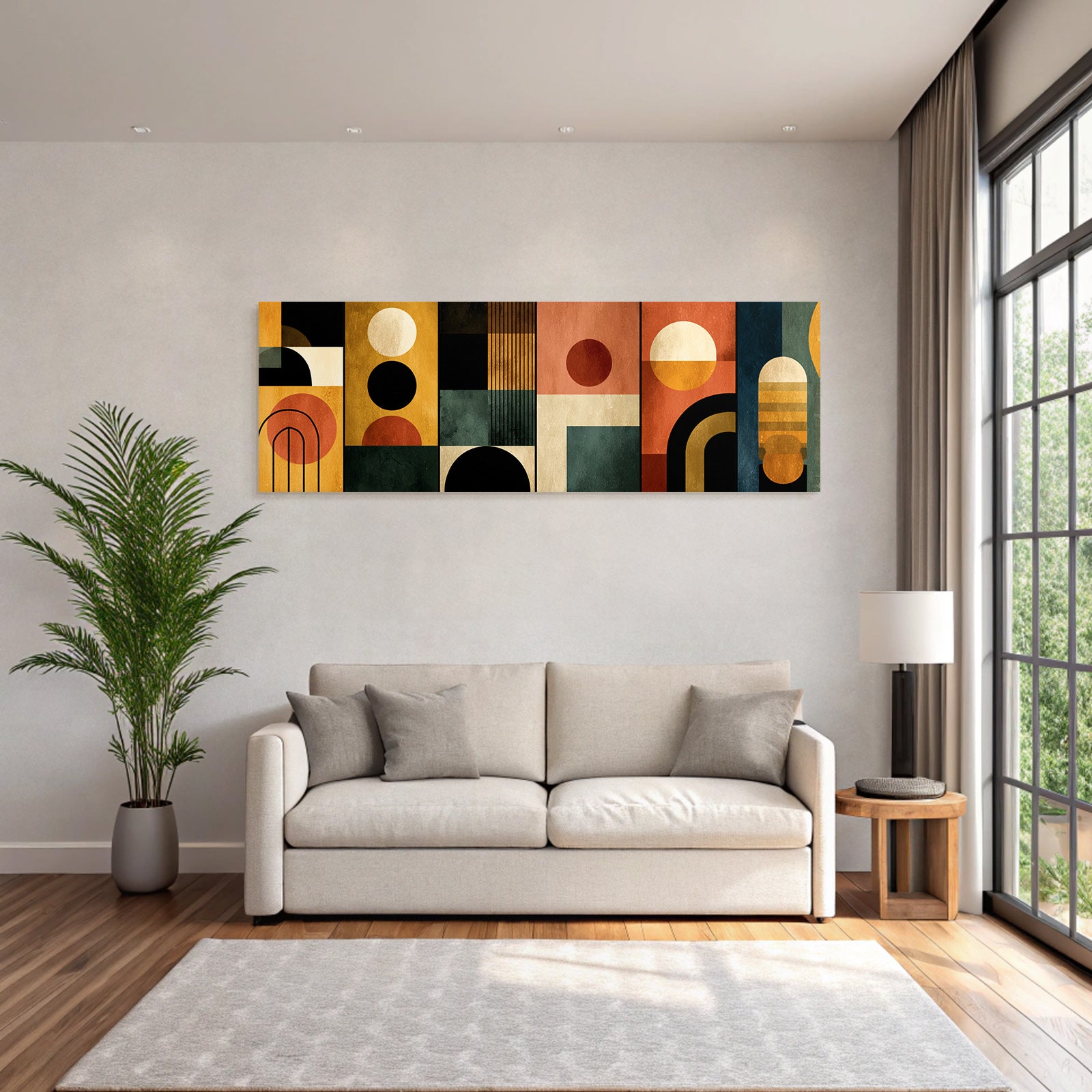 Abstraktes Kunstwerk Geometrische Formen Farben Texturen