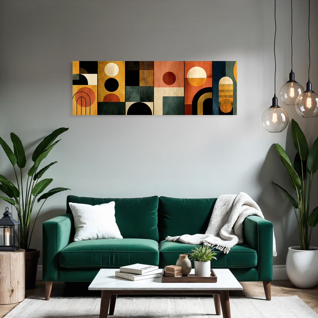 Abstraktes Kunstwerk Geometrische Formen Farben Texturen