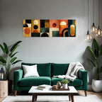 Abstraktes Kunstwerk Geometrische Formen Farben Texturen