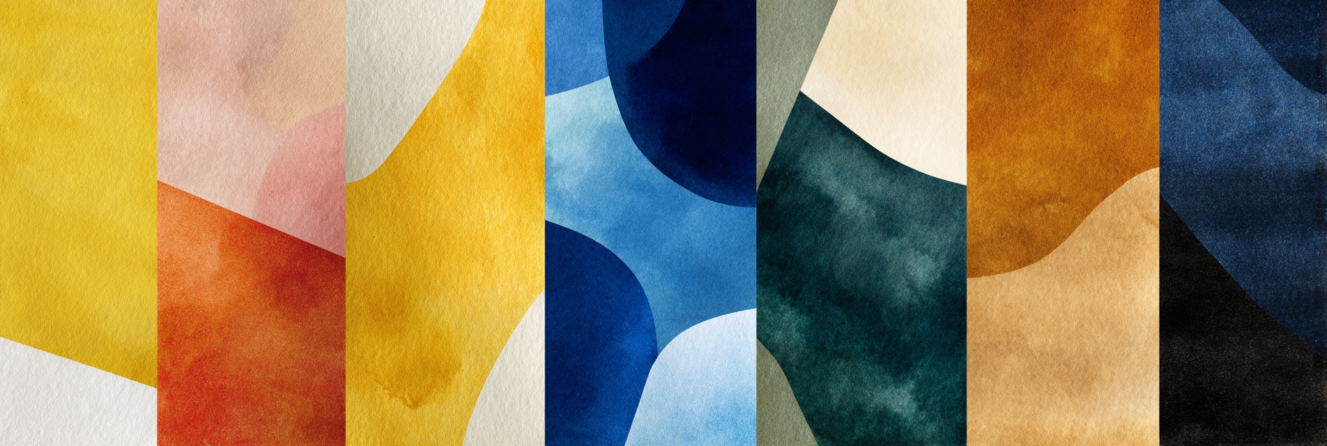Abstraktes Muster Wasserfarben | Mid Century Modern | Einrichtungsstile