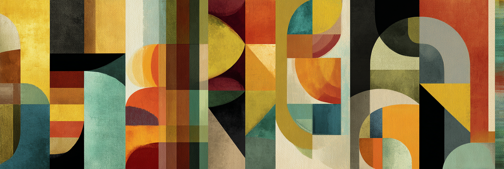 Bunte Abstrakte Gestaltung Geometrische Formen Und Muster | Mid Century Modern | Einrichtungsstile
