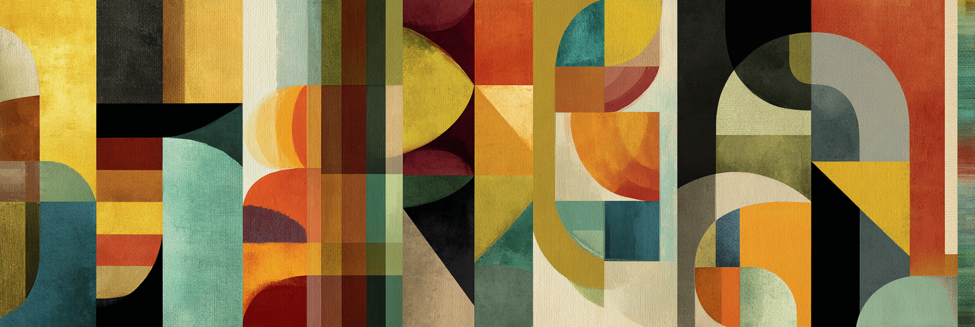 Bunte Abstrakte Gestaltung Geometrische Formen Und Muster | Mid Century Modern | Einrichtungsstile