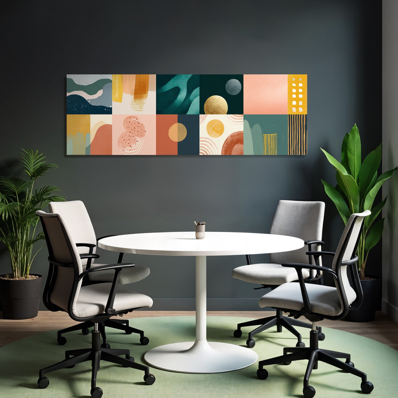 Bunte Abstrakte Komposition Geometrische Formen Muster Modern