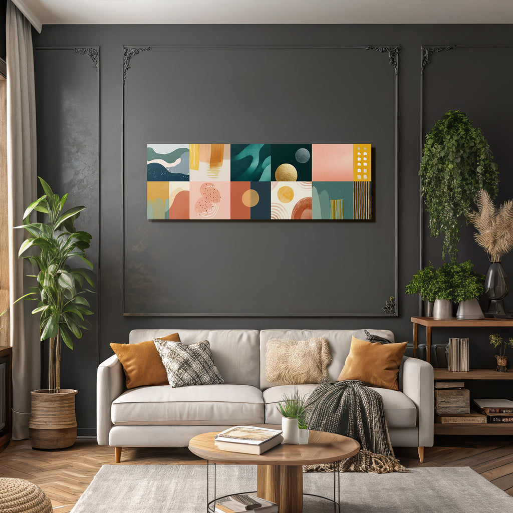 Bunte Abstrakte Komposition Geometrische Formen Muster Modern