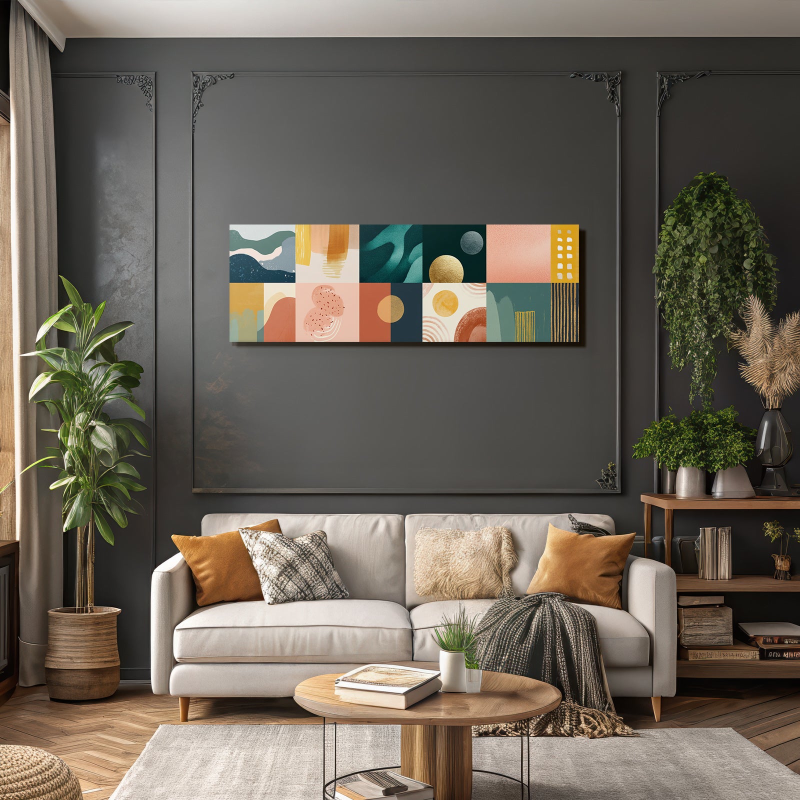Bunte Abstrakte Komposition Geometrische Formen Muster Modern