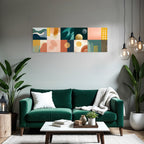 Bunte Abstrakte Komposition Geometrische Formen Muster Modern