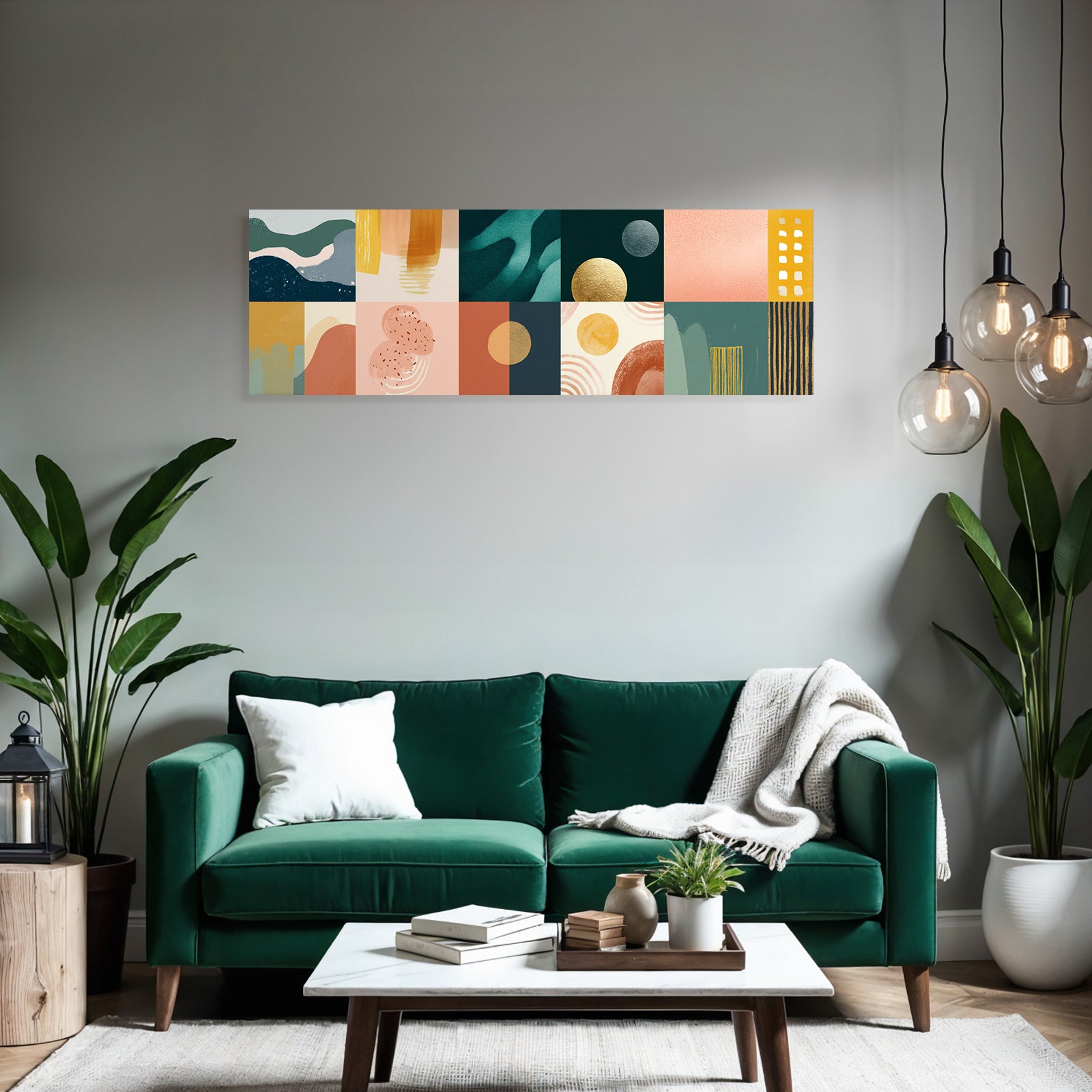 Bunte Abstrakte Komposition Geometrische Formen Muster Modern