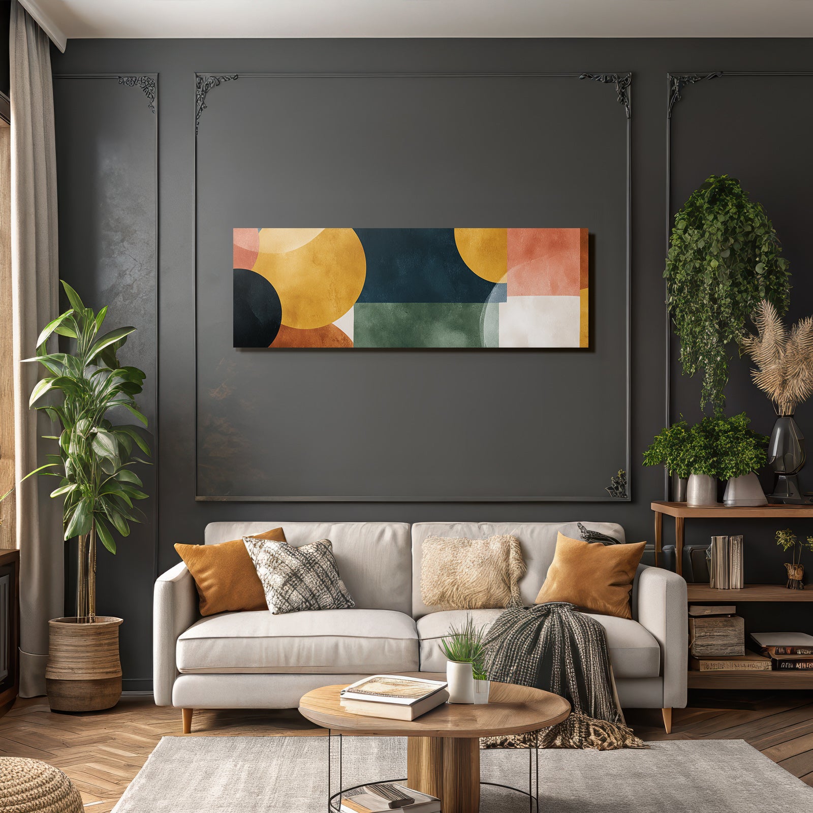 Geometrische Formen Warme Farben Abstraktes Design