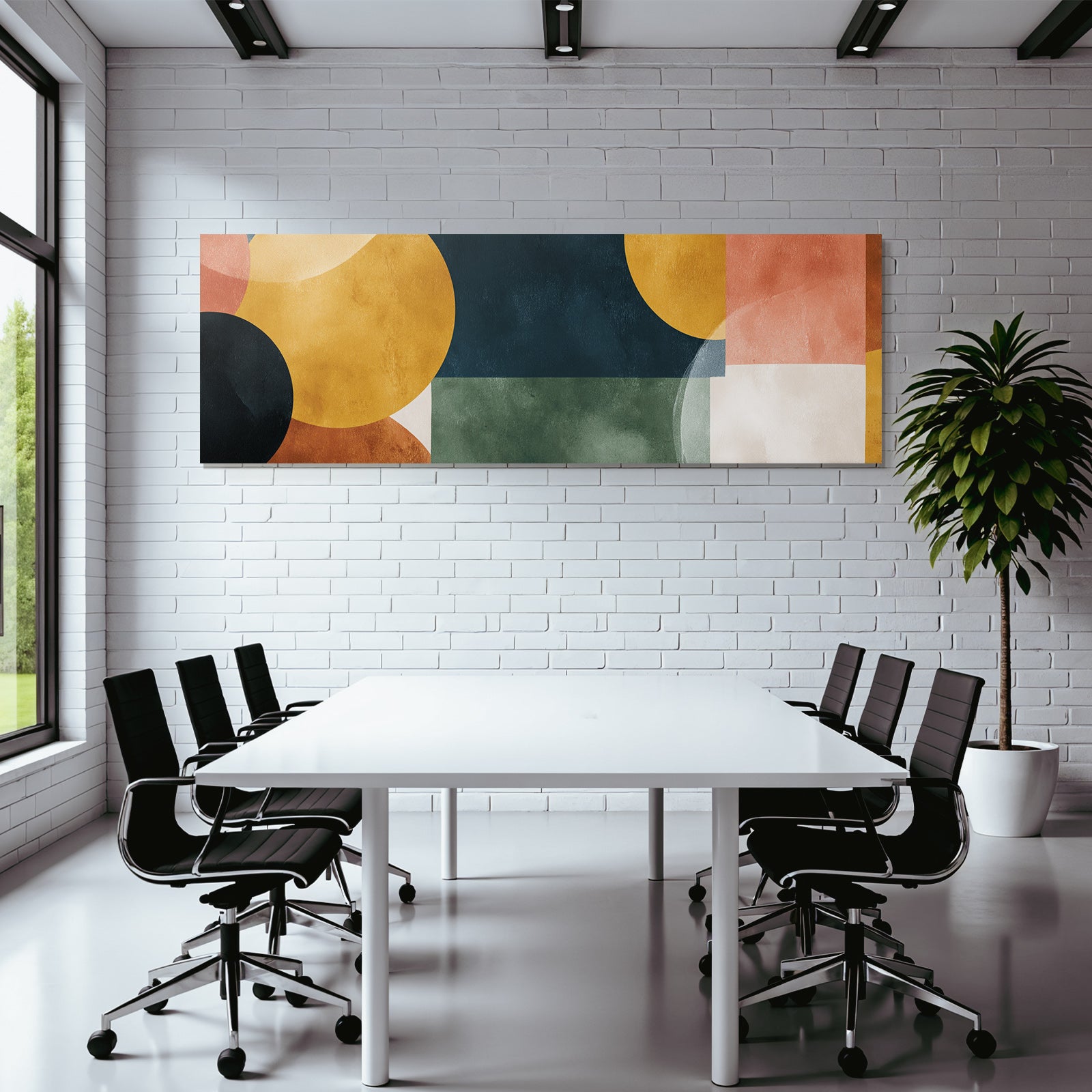 Geometrische Formen Warme Farben Abstraktes Design