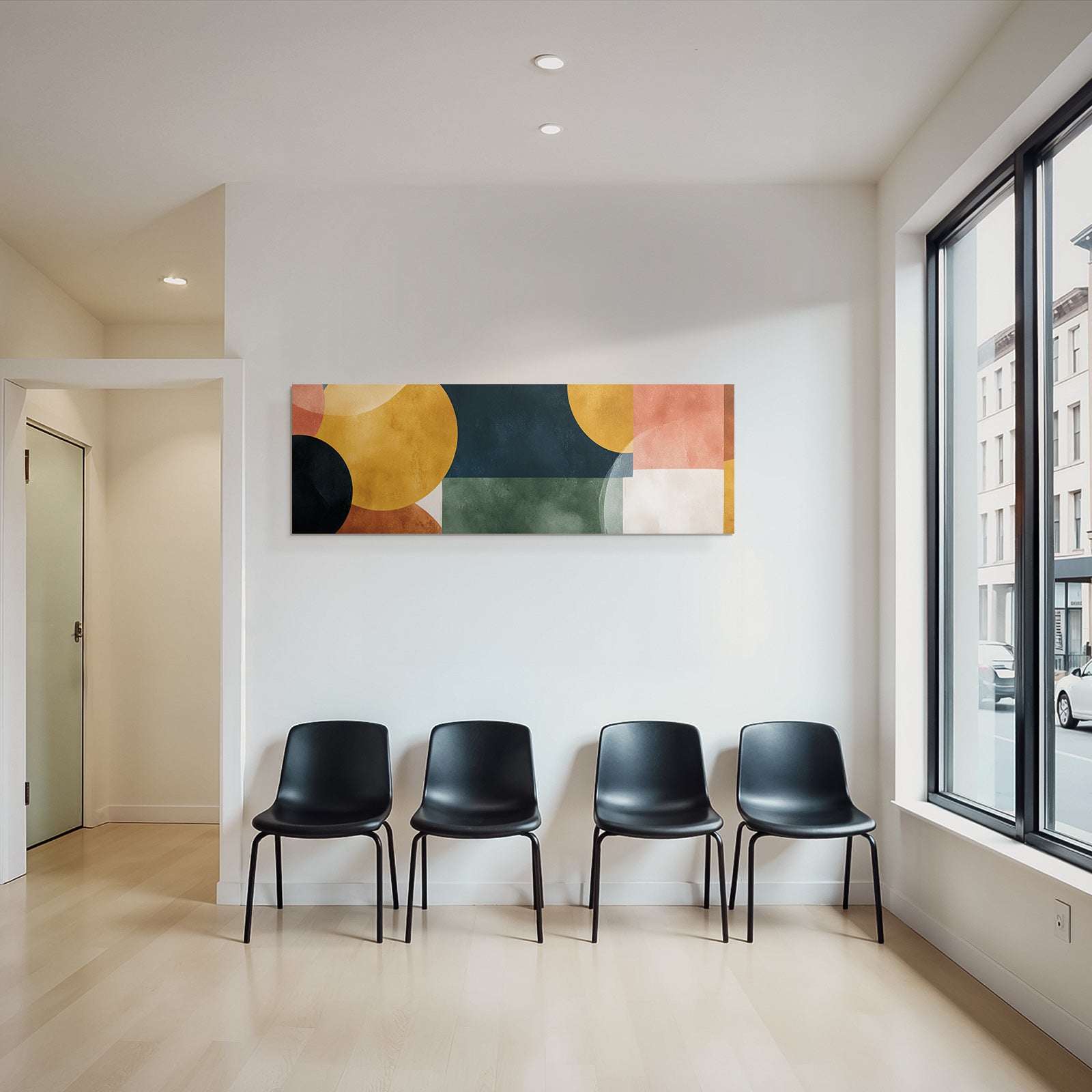 Geometrische Formen Warme Farben Abstraktes Design