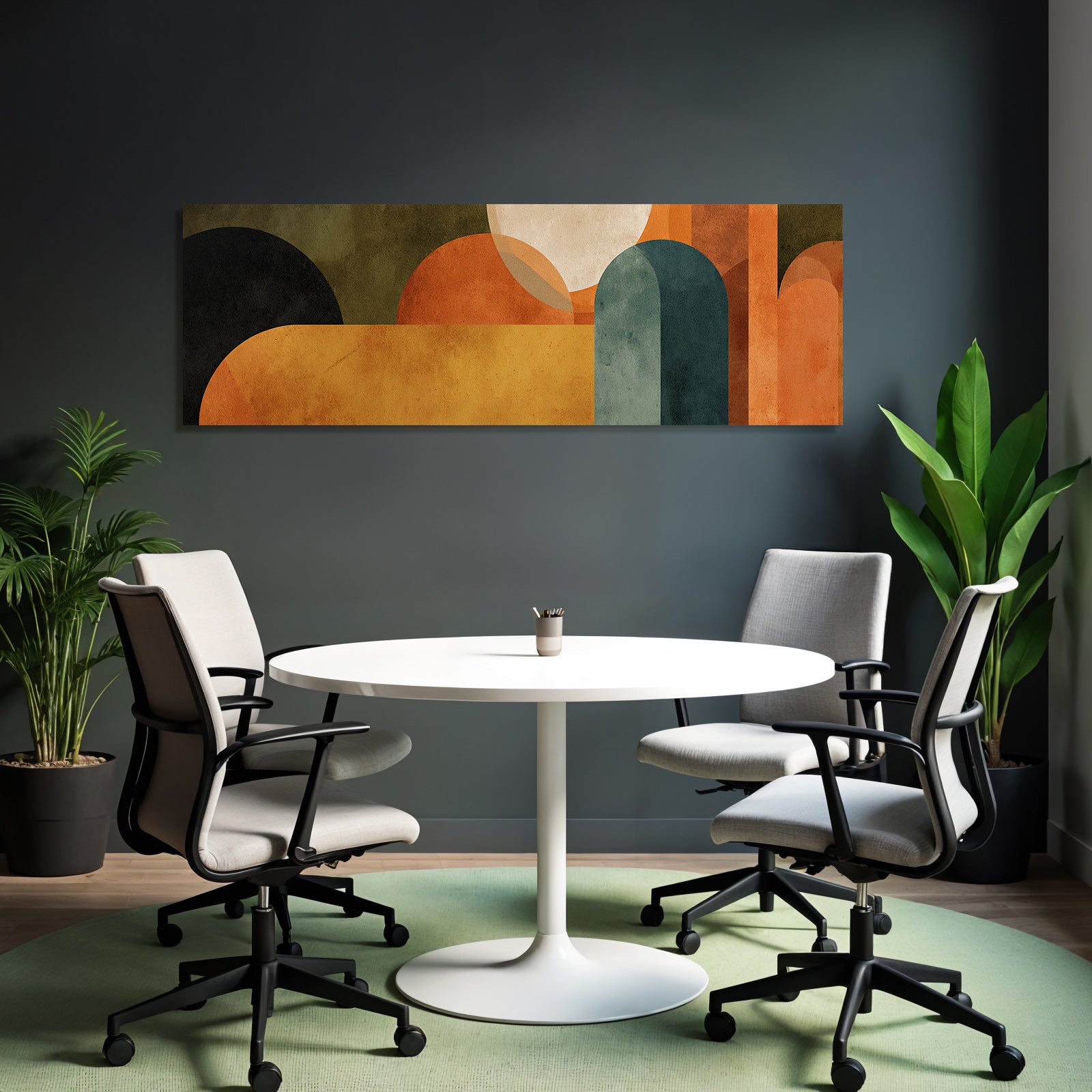 Geometrisches Abstraktes Design In Warmen Farben Mit Texturierter Hintergrund