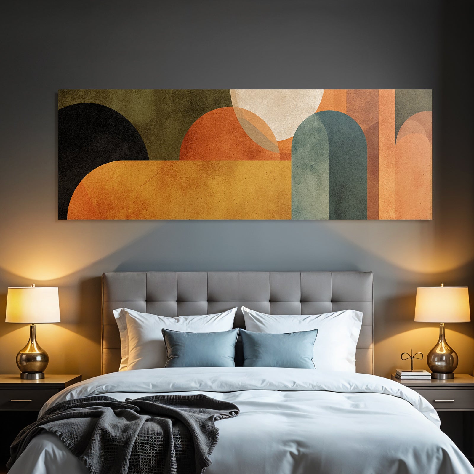 Geometrisches Abstraktes Design In Warmen Farben Mit Texturierter Hintergrund