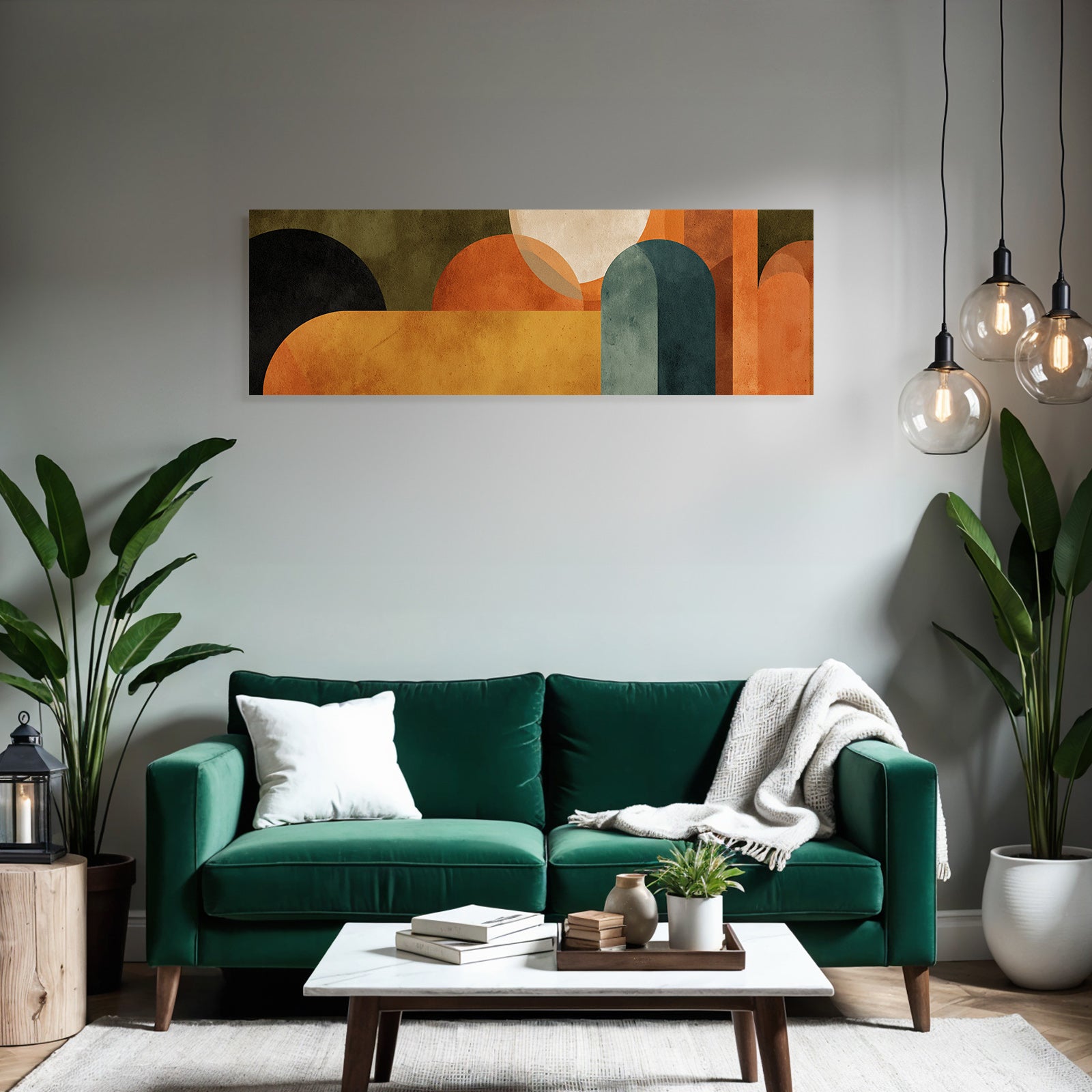 Geometrisches Abstraktes Design In Warmen Farben Mit Texturierter Hintergrund