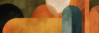 Geometrisches Abstraktes Design In Warmen Farben Mit Texturierter Hintergrund | Mid Century Modern | Einrichtungsstile