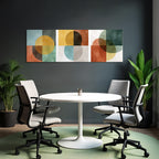 Triptychon Abstrakt Geometrische Kunst Mit Formen Und Farben