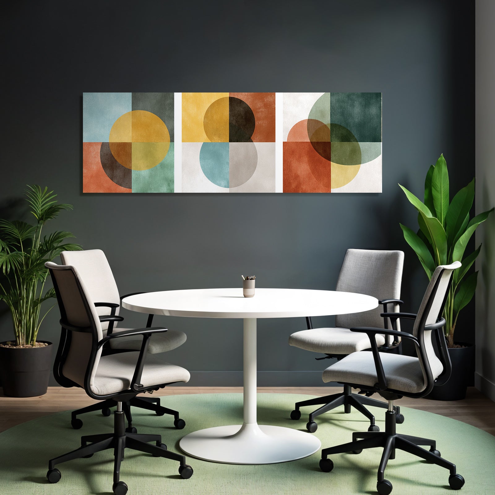 Triptychon Abstrakt Geometrische Kunst Mit Formen Und Farben