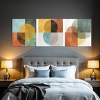 Triptychon Abstrakt Geometrische Kunst Mit Formen Und Farben