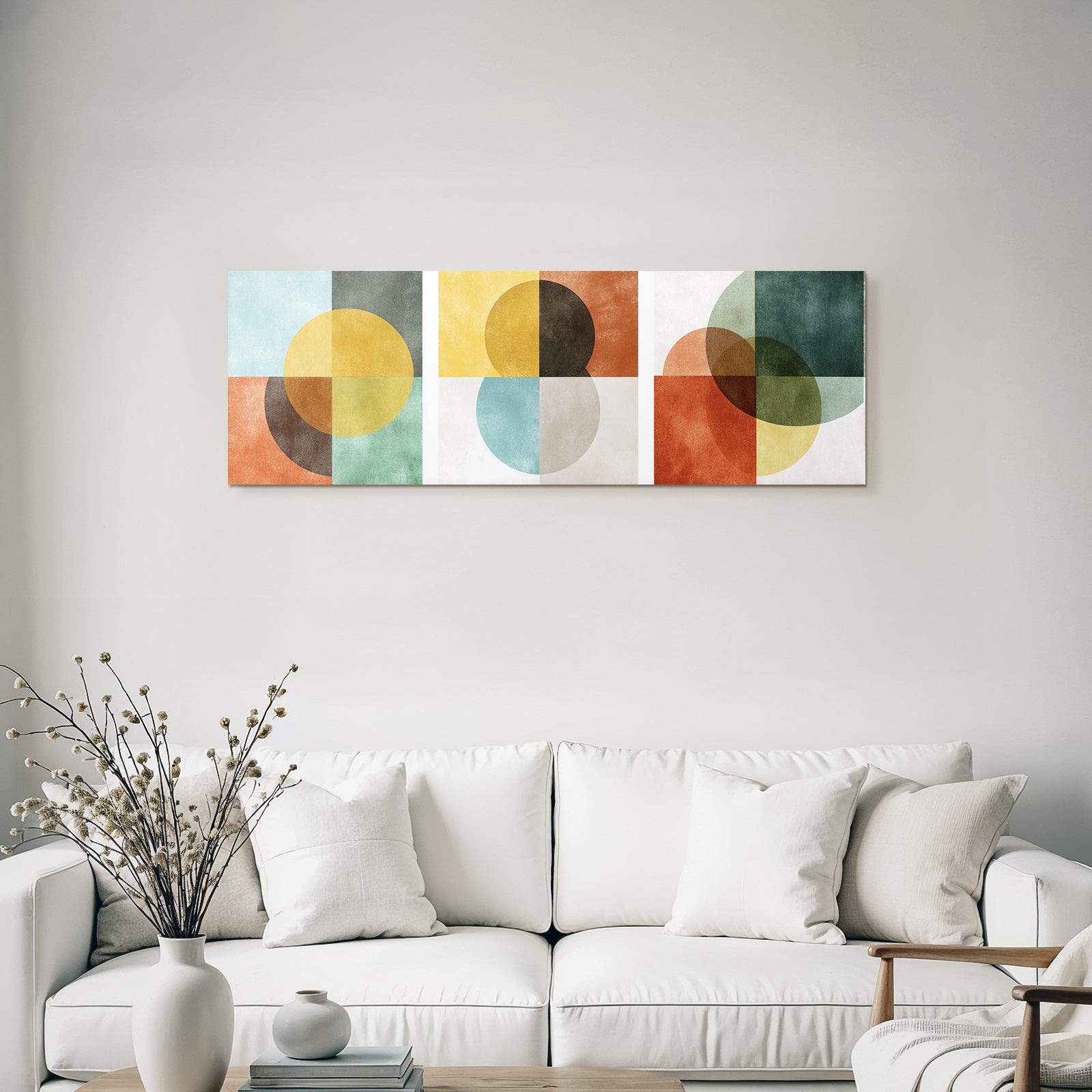 Triptychon Abstrakt Geometrische Kunst Mit Formen Und Farben