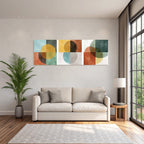 Triptychon Abstrakt Geometrische Kunst Mit Formen Und Farben