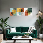 Triptychon Abstrakt Geometrische Kunst Mit Formen Und Farben