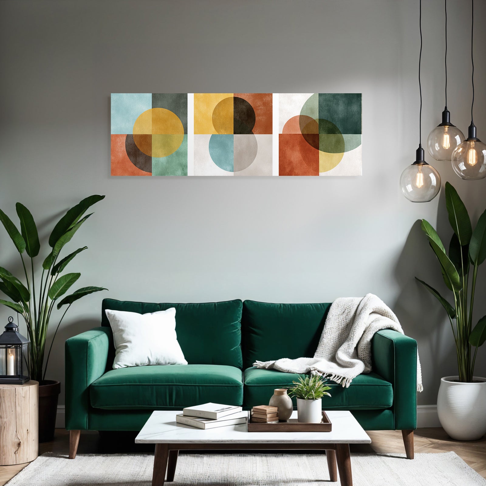 Triptychon Abstrakt Geometrische Kunst Mit Formen Und Farben