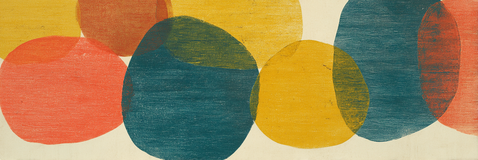 Ueberlappende Farbformen Abstrakte Kunst | Mid Century Modern | Einrichtungsstile