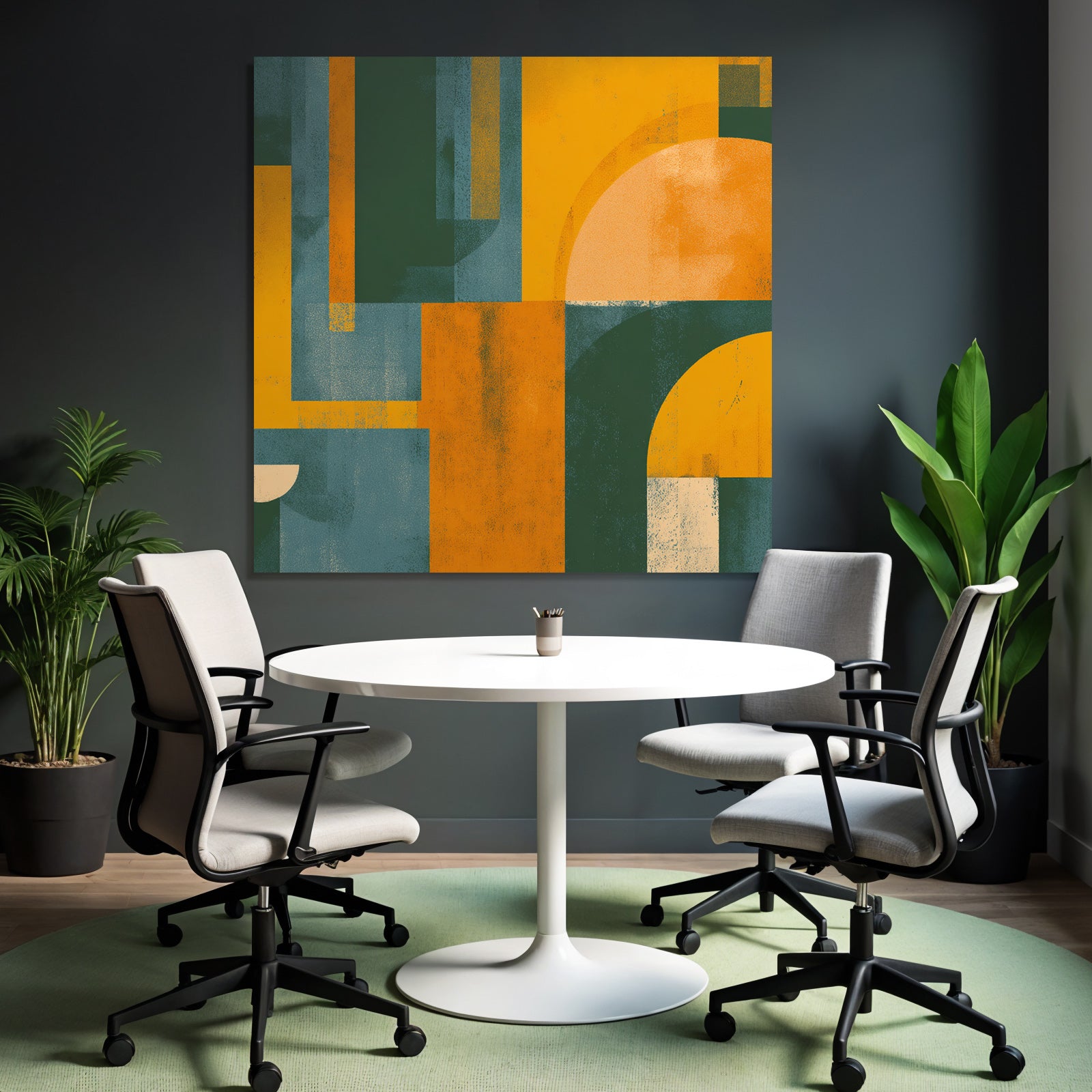 Abstracte Geometrische Design Gruen Gelb Orange
