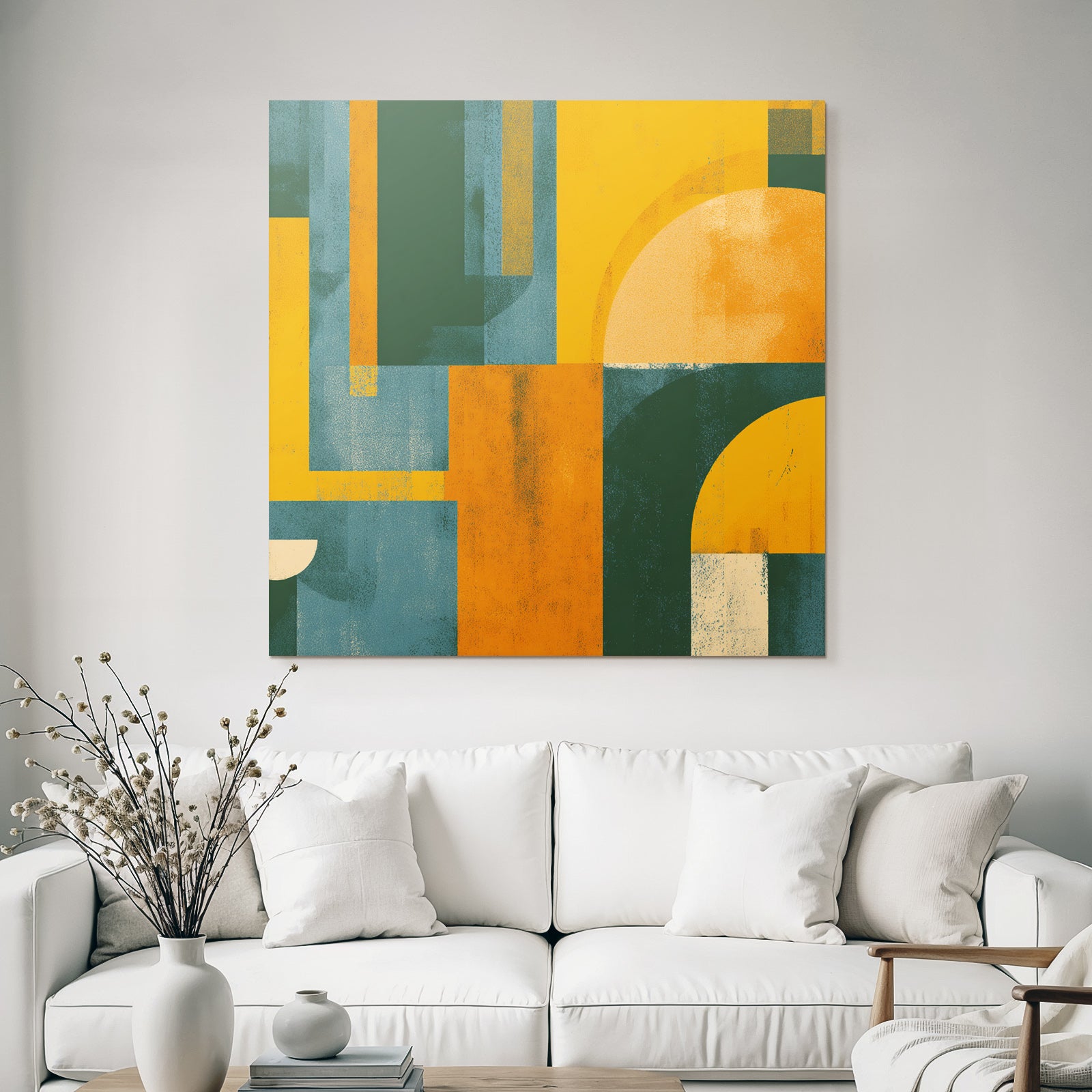 Abstracte Geometrische Design Gruen Gelb Orange