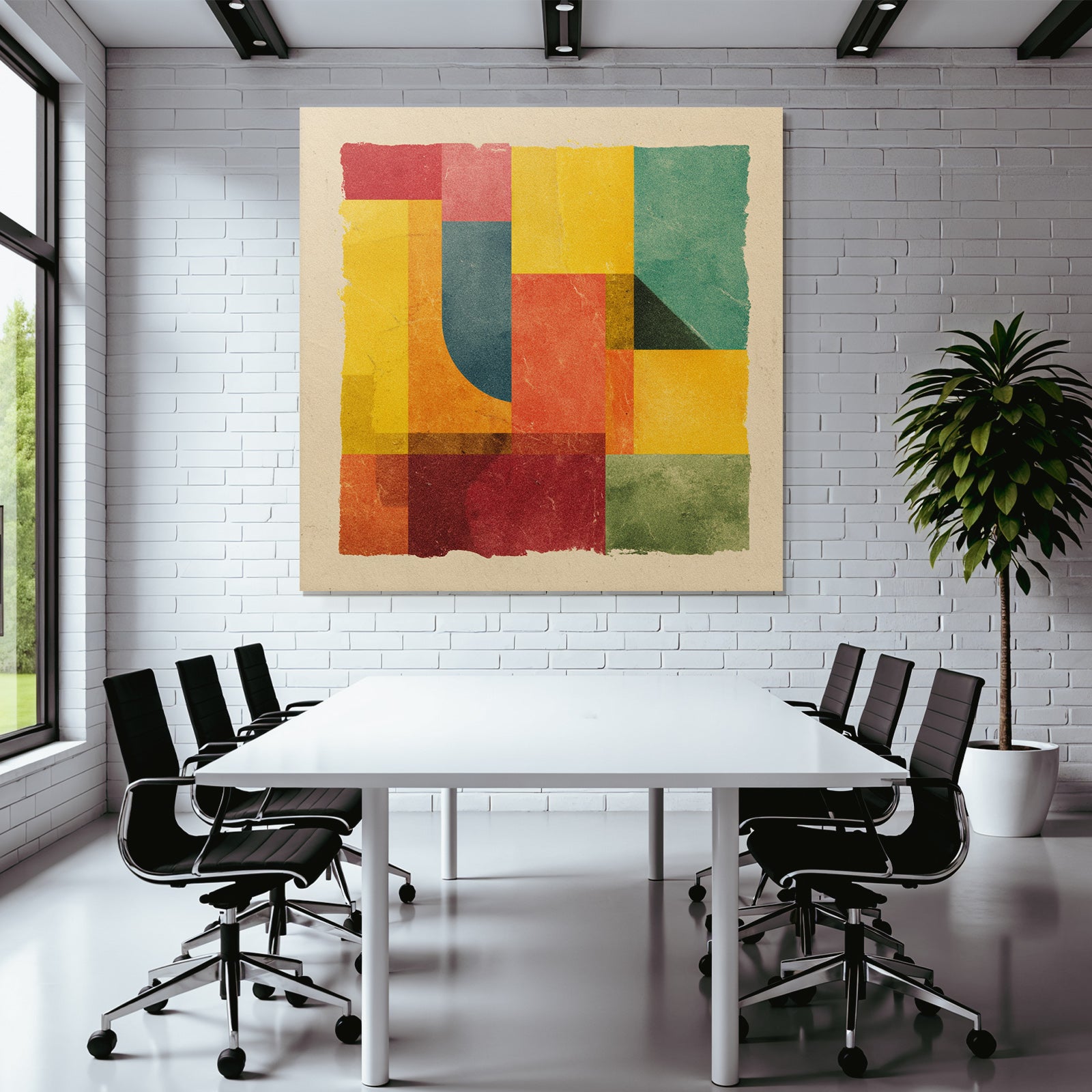 Abstrahe Illustration Geometrische Formen Farben Patchwork Stil