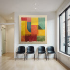 Abstract Illustration Geometric Shapes Colors Patchwork Style