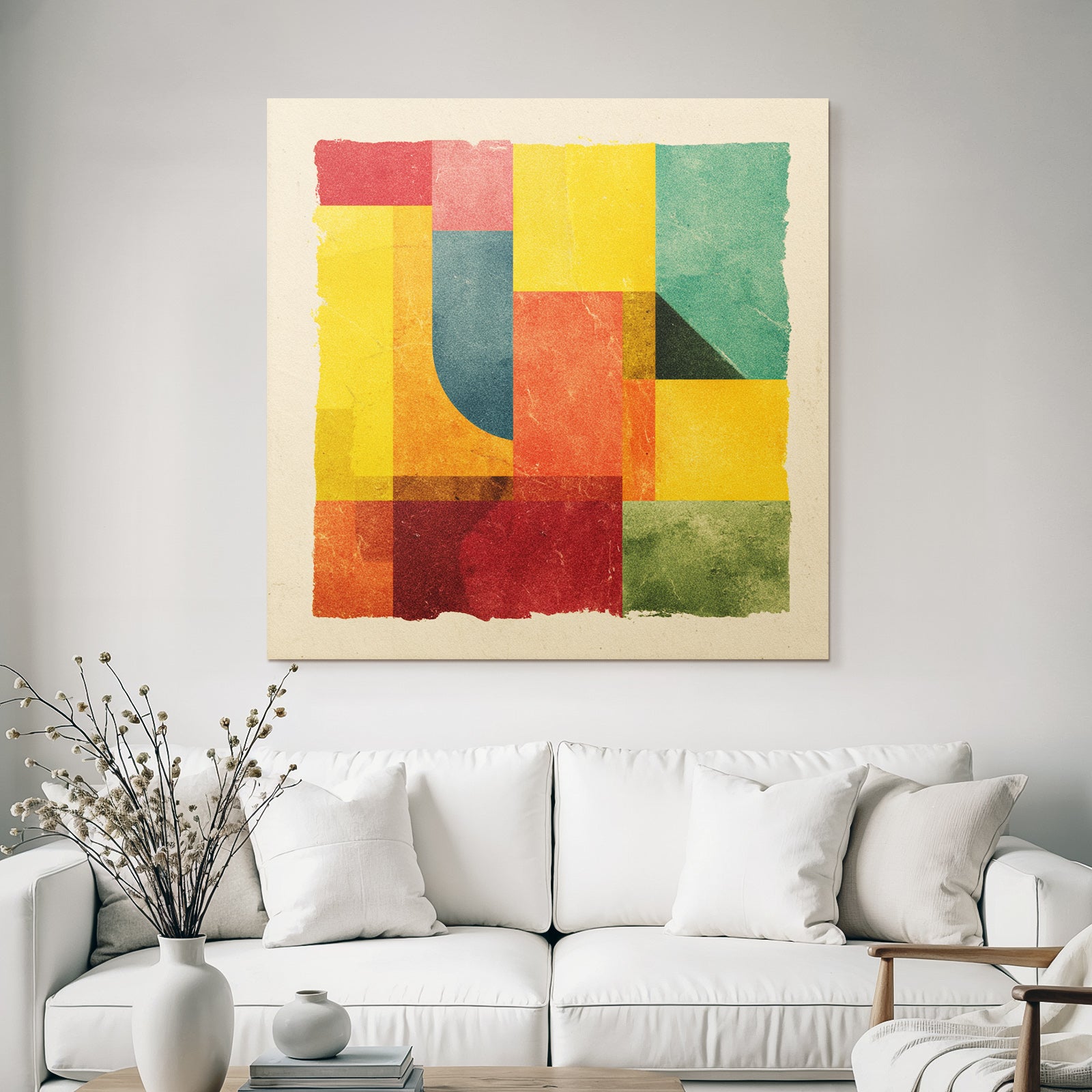 Abstrahe Illustration Geometrische Formen Farben Patchwork Stil