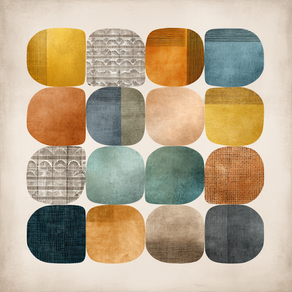 Abstrakte Form Fakten Bunt Dekoration | Mid Century Modern | Einrichtungsstile
