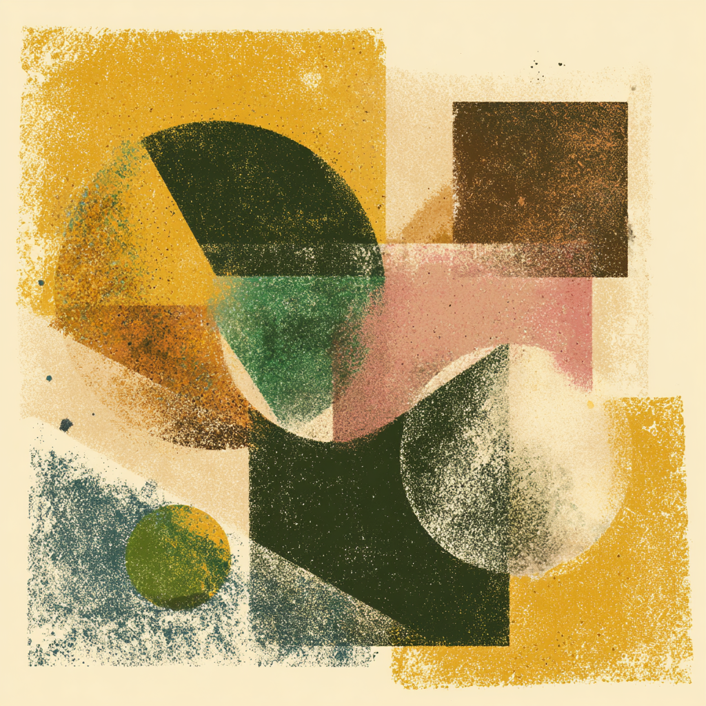Abstrakte Geometrische Komposition Farbe | Mid Century Modern | Einrichtungsstile